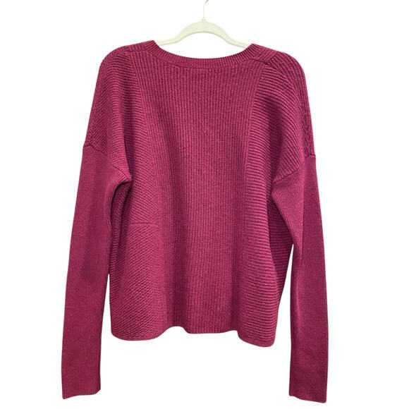 Athleta Women Medium Mulberry Turin Wool Cashmere Sweater Knit Purple Textured - Picture 9 of 12